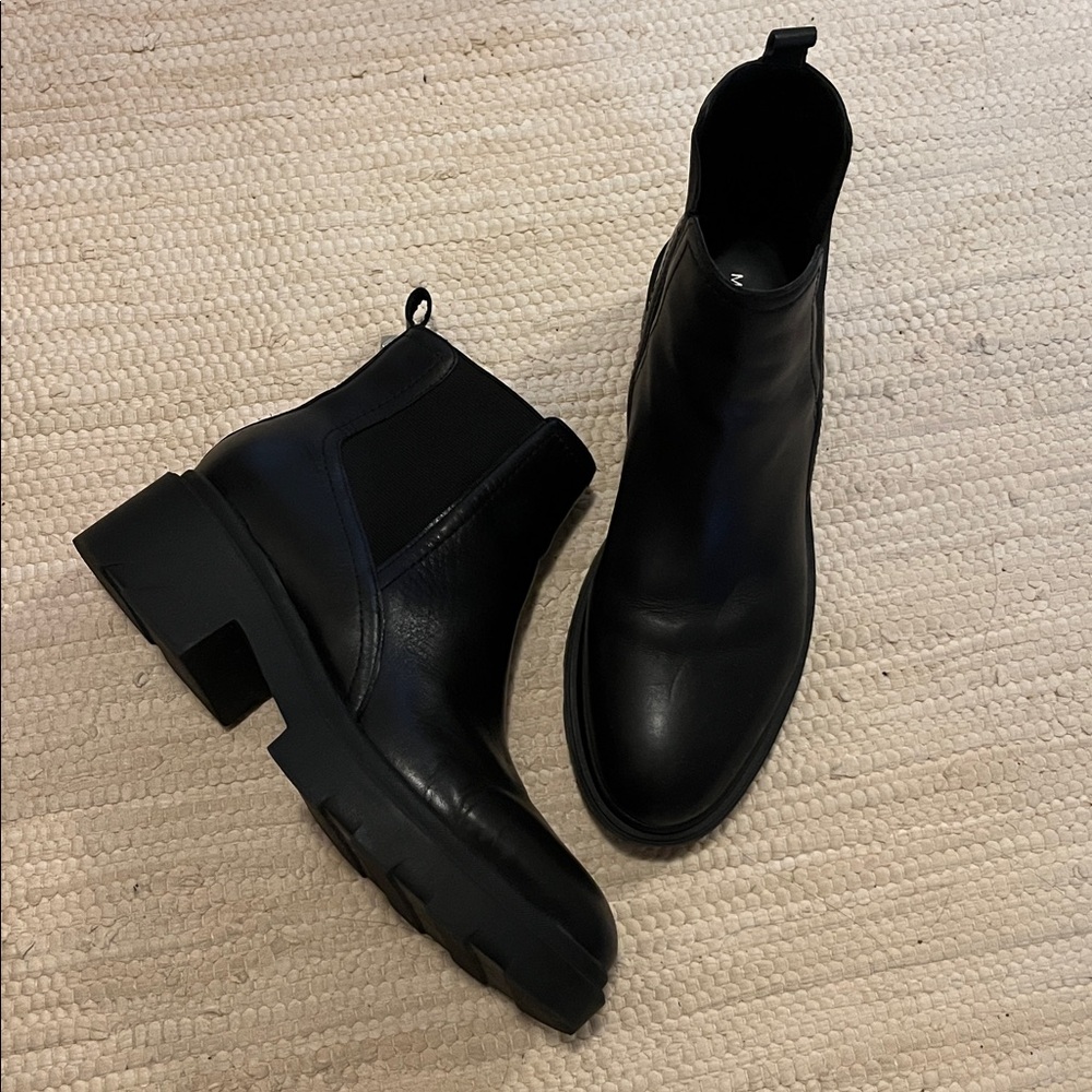 Marc Fisher Black Leather Ankle Booties